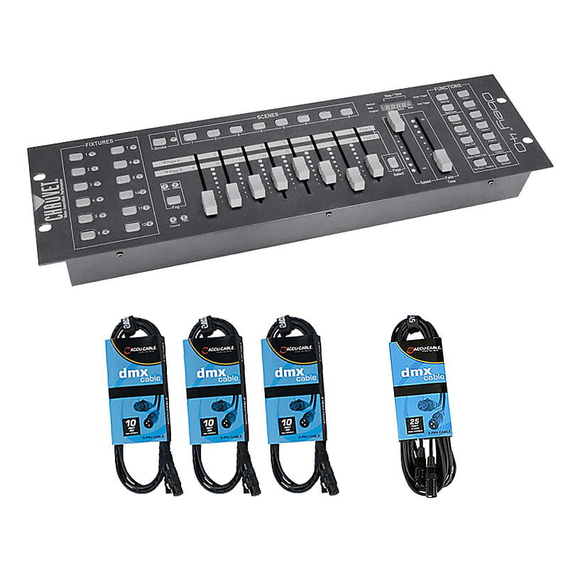 Контроллер освещения Chauvet Chauvet DJ Obey 40 DMX Light Controller with DMX Connecting Cables
Контроллер освещения Chauvet Chauvet DJ Obey 40 DMX Light Controller with DMX Connecting Cables
