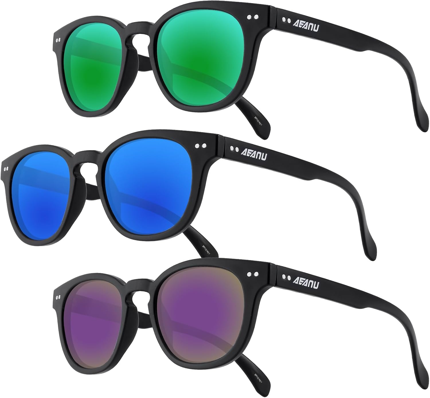 Поляризованные солнцезащитные очки для подростков – линзы UV400 с цветным зеркальным покрытием, матовая круглая оправа, для маленьких лиц – для велоспорта и активного отдыха AEANU, 3pack - Blue/Purple/Green
Поляризованные солнцезащитные очки для подростков – линзы UV400 с цветным зеркальным покрытием, матовая круглая оправа, для маленьких лиц – для велоспорта и активного отдыха AEANU, 3pack - Blue/Purple/Green