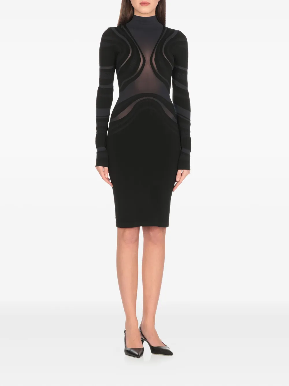Платье с высоким воротом и прозрачными вставками Wolford, черный
Платье с высоким воротом и прозрачными вставками Wolford, черный