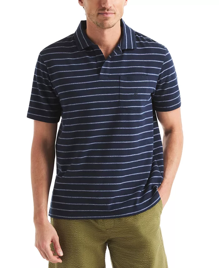 Мужская классическая полосатая рубашка-поло Johnny Collar с карманом из пике Nautica, синий
Мужская классическая полосатая рубашка-поло Johnny Collar с карманом из пике Nautica, синий