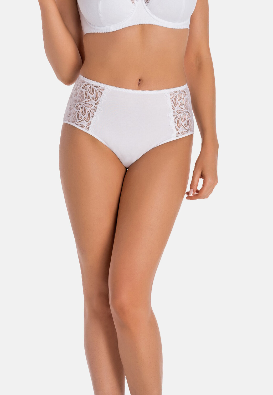 Трусы Teyli Hohe Taille Baumwoll mit floraler Spitze Eco Exclusive, белый 
Трусы Teyli Hohe Taille Baumwoll mit floraler Spitze Eco Exclusive, белый