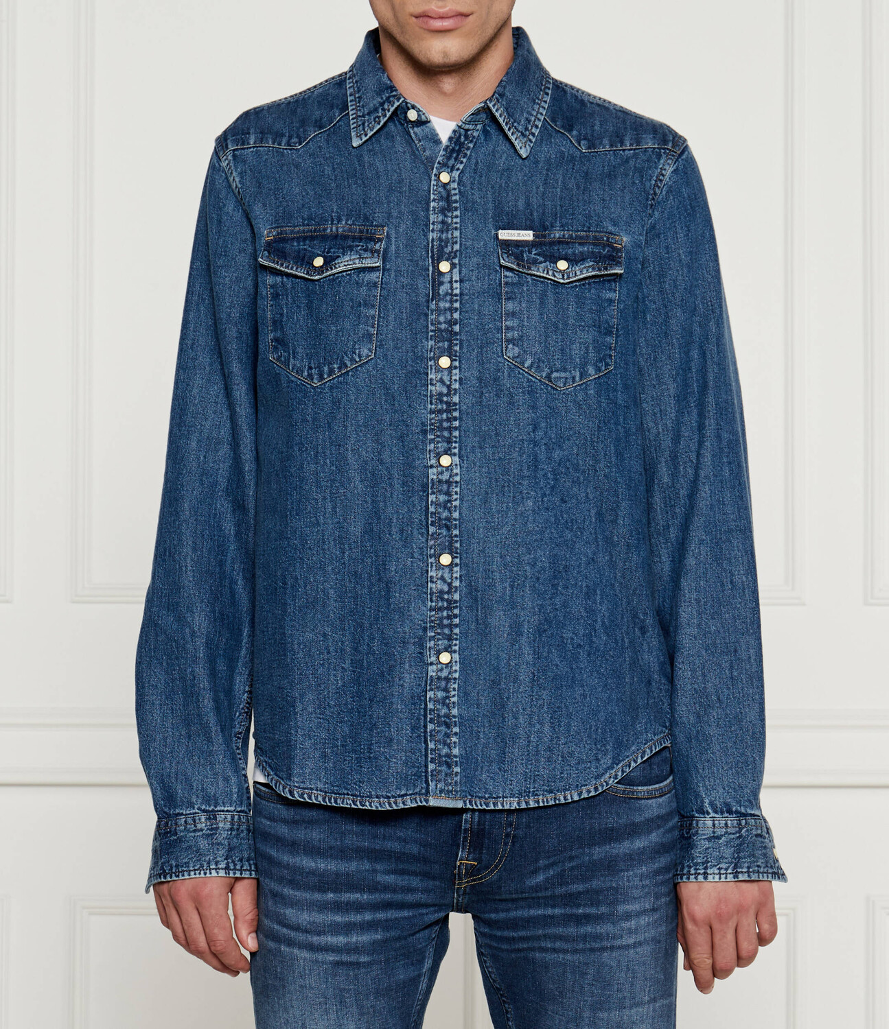 Джинсовая рубашка Guess Jeans Slim Fit, синий
Джинсовая рубашка Guess Jeans Slim Fit, синий