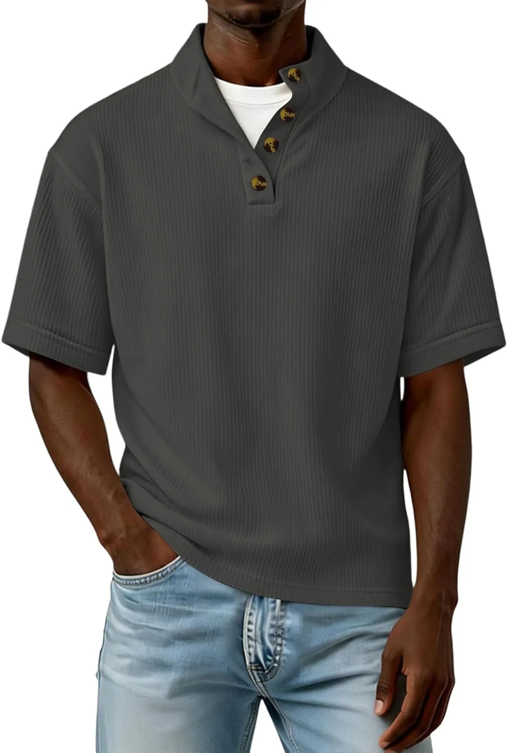 Футболка Henley для мужчин, приталенная, из хлопка
Футболка Henley для мужчин, приталенная, из хлопка