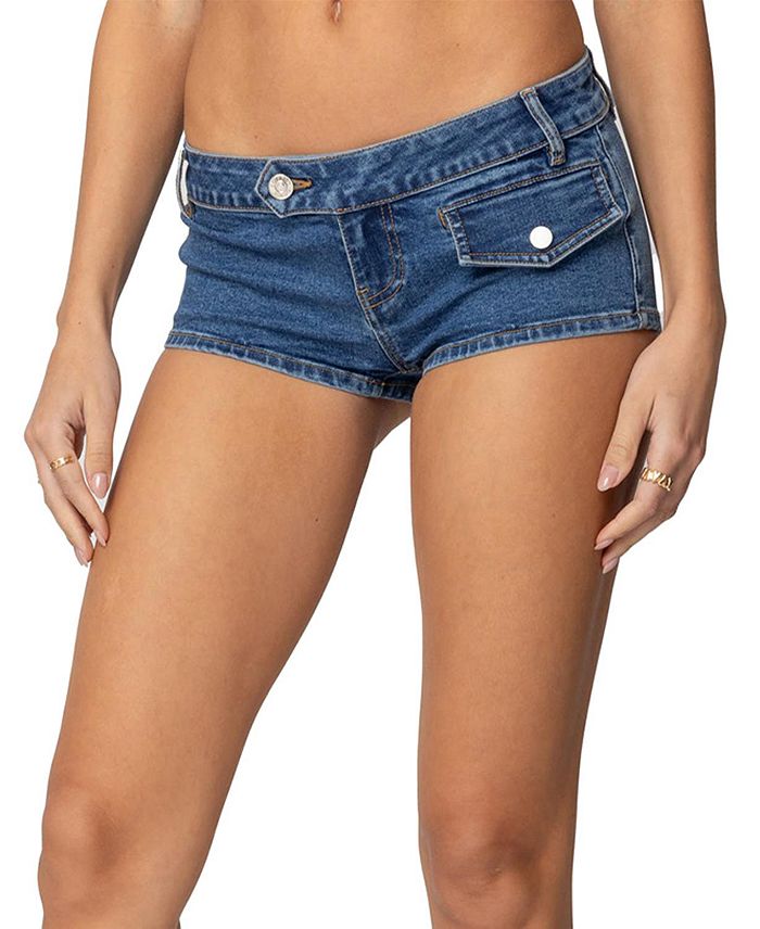 Брюки-шорты Bryan Denim Micro Edikted, синий 
Брюки-шорты Bryan Denim Micro Edikted, синий