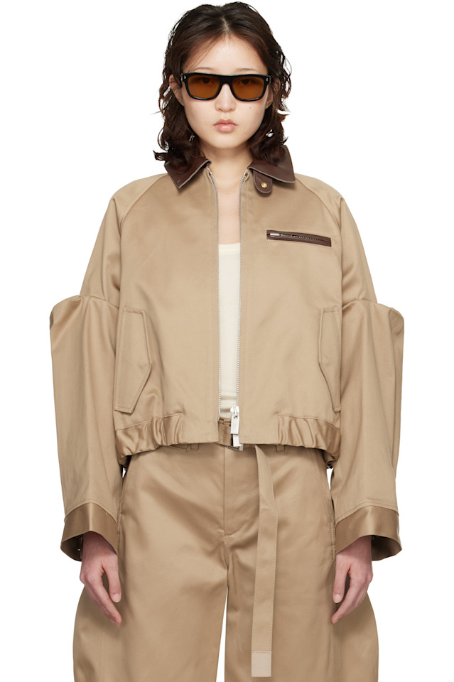 Хлопковая куртка-чинос Sacai, бежевый
Хлопковая куртка-чинос Sacai, бежевый