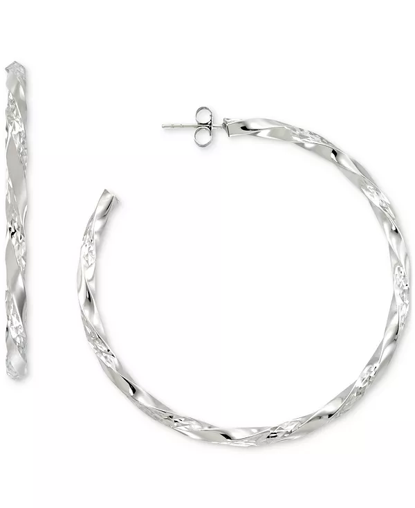 Серьги-Кольца с бриллиантовой огранкой из 14-каратного золота с вермелем поверх стерлингового серебра, 2-1/4 дюйма (также из стерлингового серебра) Macy'S, silver
Серьги-Кольца с бриллиантовой огранкой из 14-каратного золота с вермелем поверх стерлингового серебра, 2-1/4 дюйма (также из стерлингового серебра) Macy'S, silver