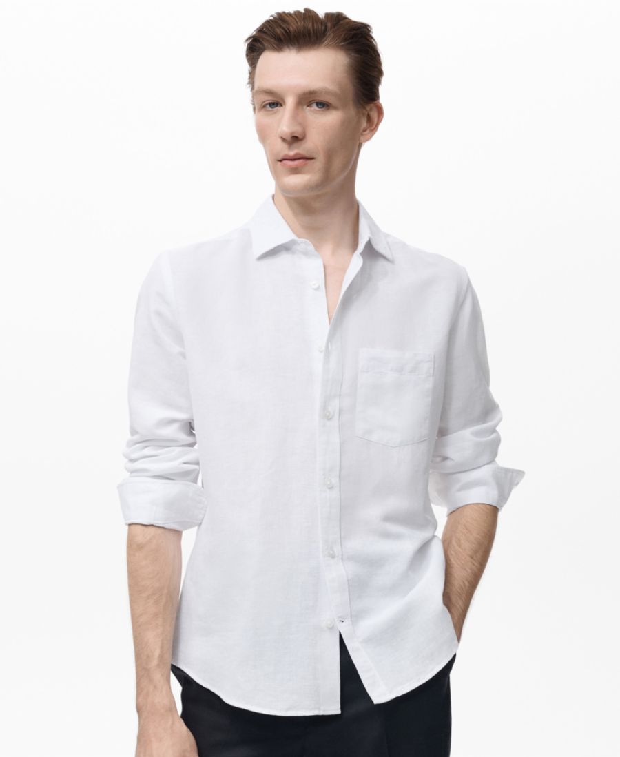 Мужская льняная рубашка с карманами MANGO, White
Мужская льняная рубашка с карманами MANGO, White