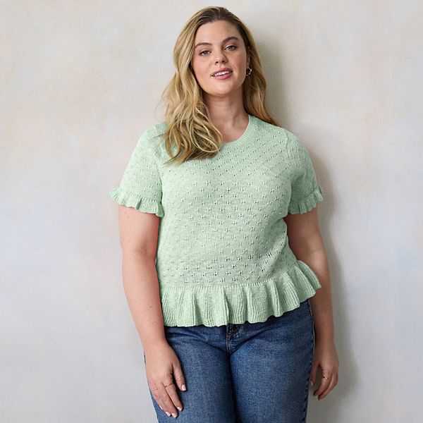 Футболка-свитер с баской Plus size Lc Lauren Conrad, Faded Ivy
Футболка-свитер с баской Plus size Lc Lauren Conrad, Faded Ivy