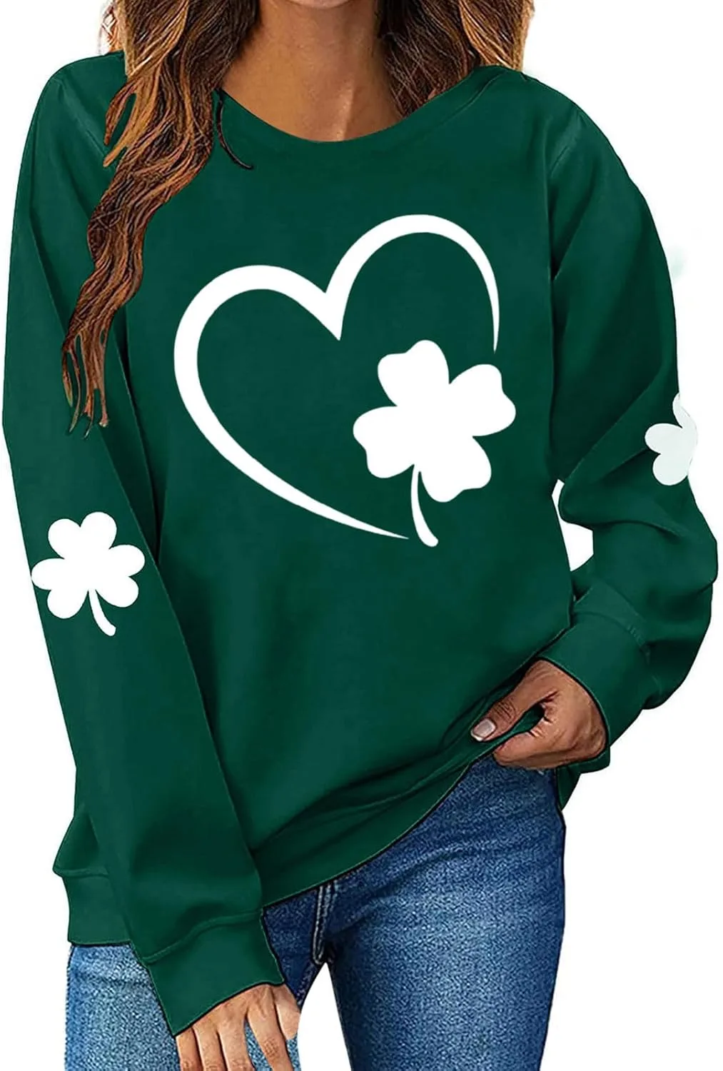 Свитшот Mzkdieey St. Patrick's Day для женщин с принтом клевера
Свитшот Mzkdieey St. Patrick's Day для женщин с принтом клевера