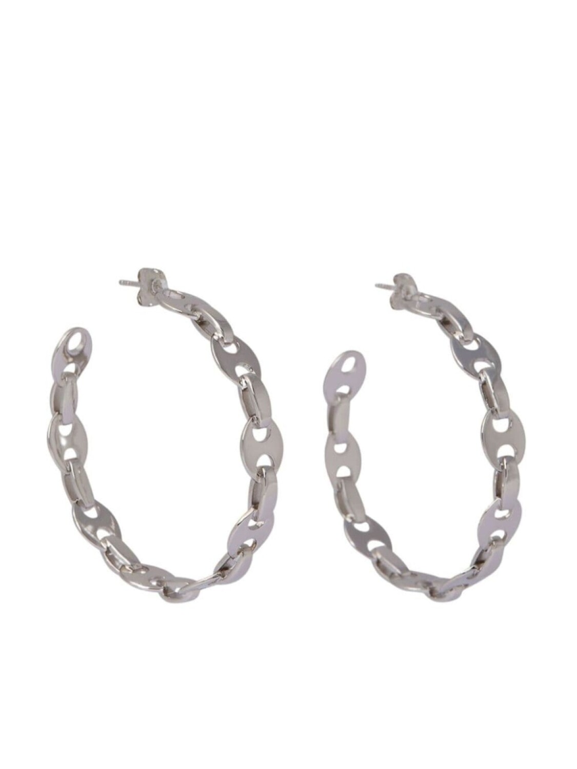 Серьги с гравированным логотипом Rabanne, серебряный 
Серьги с гравированным логотипом Rabanne, серебряный