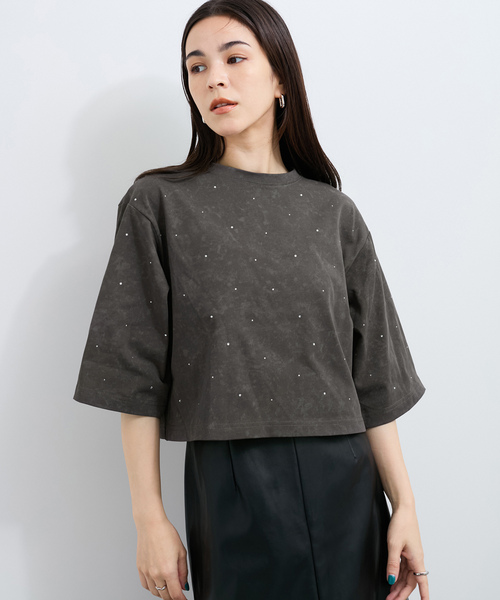 Футболка с декором из стразов LE CERCLE par rope', цвет угольно-серый
Футболка с декором из стразов LE CERCLE par rope', цвет угольно-серый