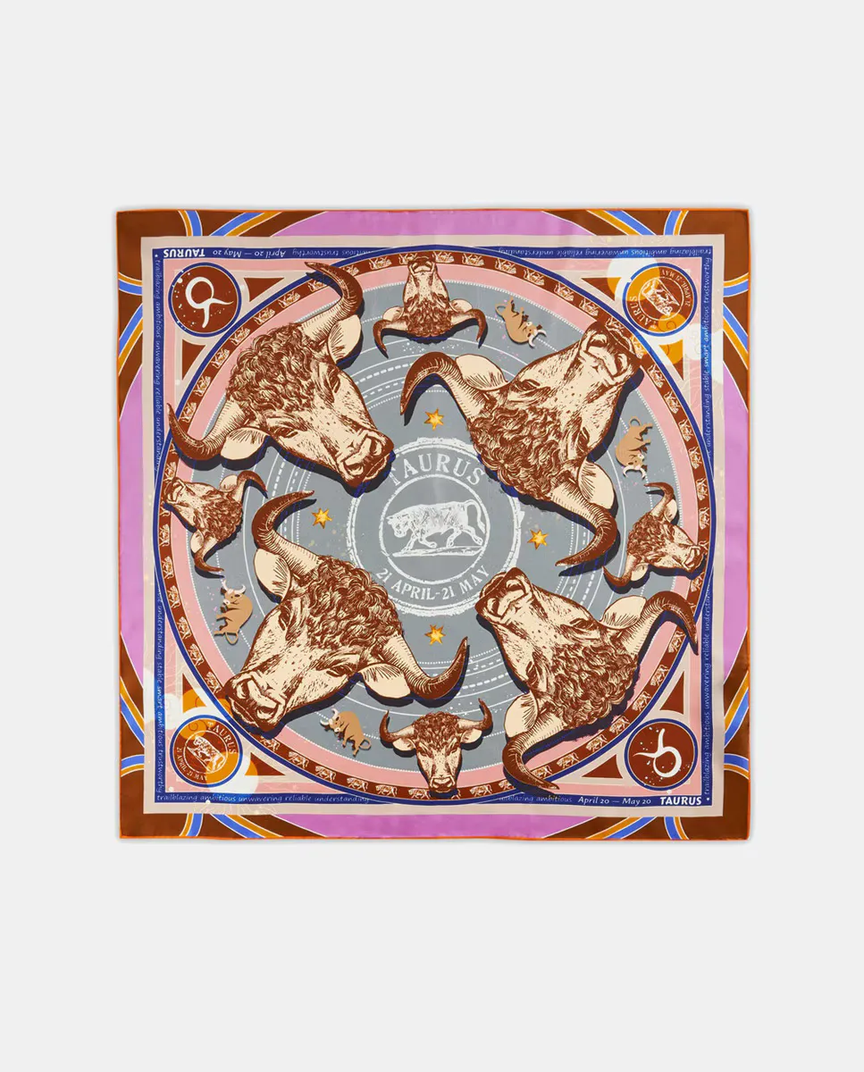 Эксклюзивный шарф из чистого шелка со знаками зодиака Codello, серый 
Эксклюзивный шарф из чистого шелка со знаками зодиака Codello, серый