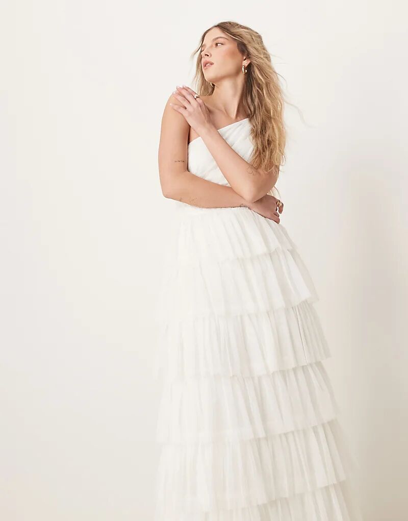 Платье макси на одно плечо с рюшами Anaya белого цвета
Платье макси на одно плечо с рюшами Anaya белого цвета