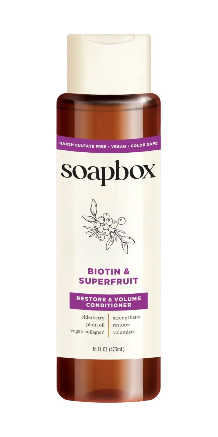Кондиционер для придания объема с биотином и суперфруктами Soapbox, 16 oz
Кондиционер для придания объема с биотином и суперфруктами Soapbox, 16 oz