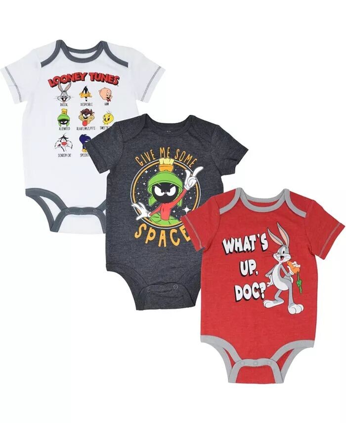 Комплект из 3 боди для новорожденных мальчиков Looney Tunes Sylvester Buggs Bunny Tasmanian Devil Baby, комплект из 3 шт Warner Bros, мультиколор
Комплект из 3 боди для новорожденных мальчиков Looney Tunes Sylvester Buggs Bunny Tasmanian Devil Baby, комплект из 3 шт Warner Bros, мультиколор