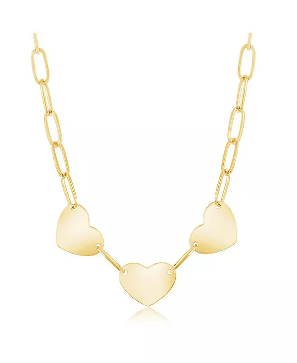 Ожерелье из стерлингового серебра или позолоченное поверх стерлингового серебра с тремя сердечками в форме скрепки Simona, gold
Ожерелье из стерлингового серебра или позолоченное поверх стерлингового серебра с тремя сердечками в форме скрепки Simona, gold