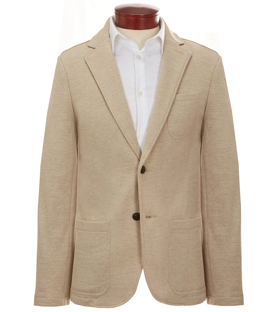 Faherty эластичный блейзер приталенного кроя с вырезом и лацканами, неструктурированный вход, бежевый 
Faherty эластичный блейзер приталенного кроя с вырезом и лацканами, неструктурированный вход, бежевый