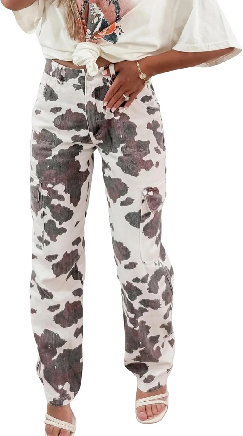 Джинсы женские High Waisted с принтом Cow Spots, широкие, с карманами и молнией Apvirdy
Джинсы женские High Waisted с принтом Cow Spots, широкие, с карманами и молнией Apvirdy