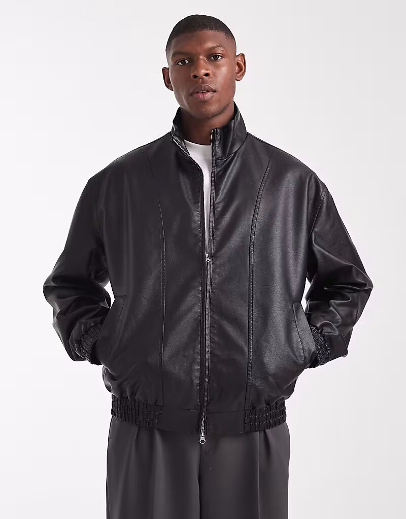 Куртка-бомбер из искусственной кожи, черный Asos Design
Куртка-бомбер из искусственной кожи, черный Asos Design