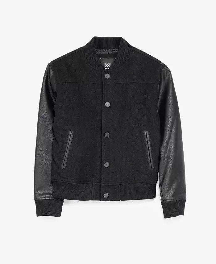 Вязаная бомбер-куртка для мальчиков с рукавами из зернистой PU-кожи XRAY, черный
Вязаная бомбер-куртка для мальчиков с рукавами из зернистой PU-кожи XRAY, черный