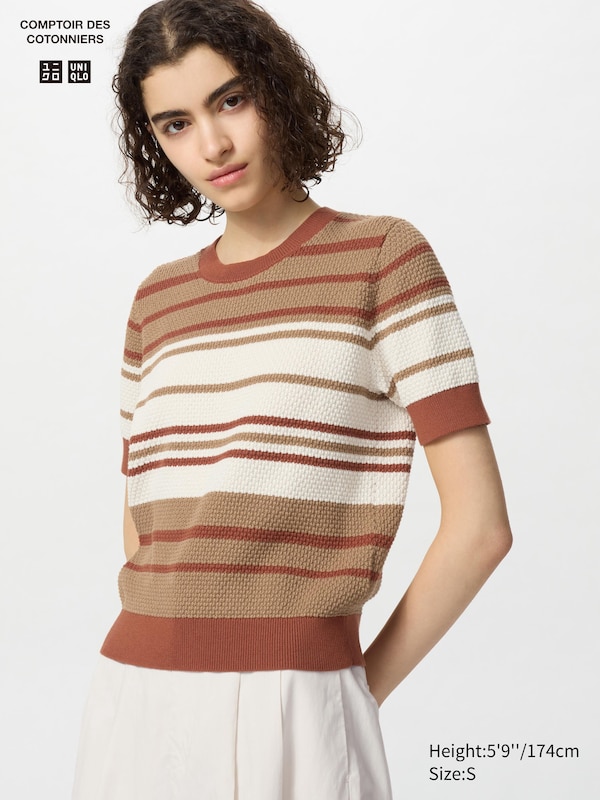 Хлопковый джемпер с принтом попкорна (короткий рукав, полоска) Uniqlo, оранжевый
Хлопковый джемпер с принтом попкорна (короткий рукав, полоска) Uniqlo, оранжевый