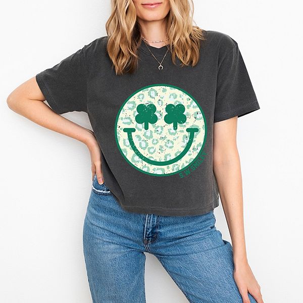 SWSmiley clover leopard smiley face - женский бокси кроп топ с принтом Simply Sage Market, Pepper
SWSmiley clover leopard smiley face - женский бокси кроп топ с принтом Simply Sage Market, Pepper