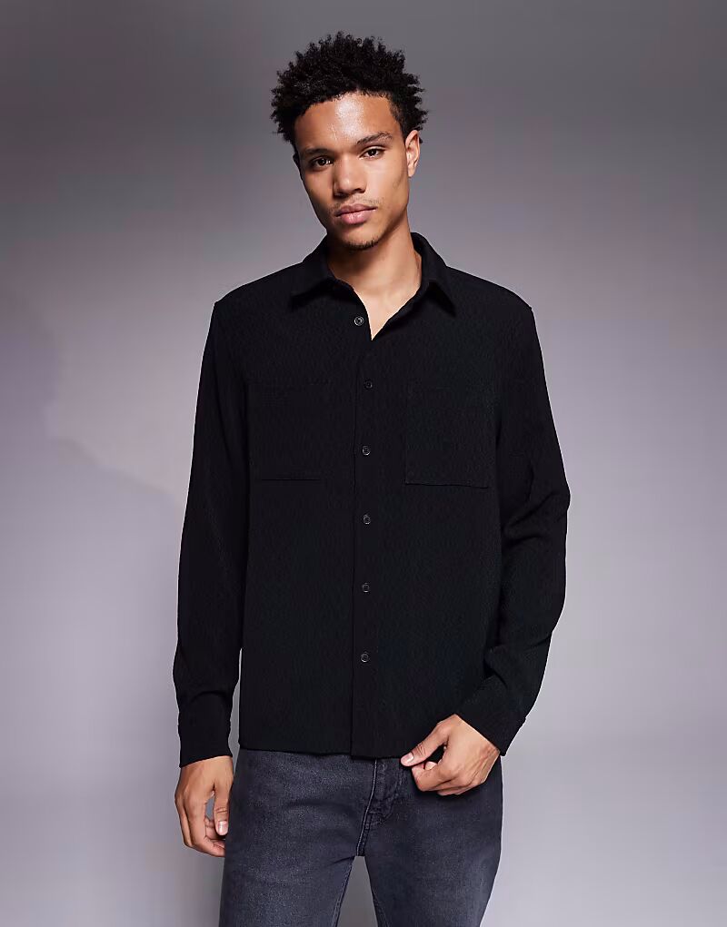 Текстурированная рубашка черного цвета Asos Design
Текстурированная рубашка черного цвета Asos Design