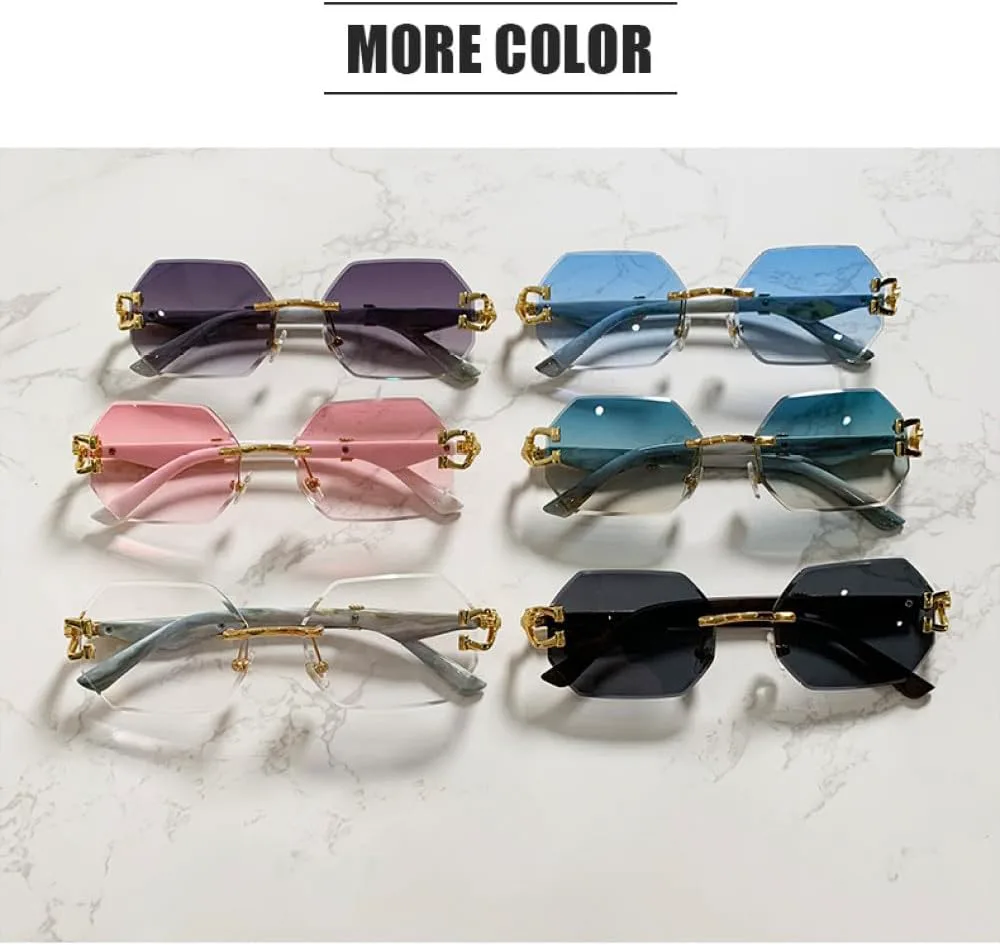 Солнцезащитные очки без оправы в форме шестиугольника для женщин и мужчин в стиле ретро, солнцезащитные очки с защитой от УФ-излучения UV400 TYUVIVO, Pink
Солнцезащитные очки без оправы в форме шестиугольника для женщин и мужчин в стиле ретро, солнцезащитные очки с защитой от УФ-излучения UV400 TYUVIVO, Pink