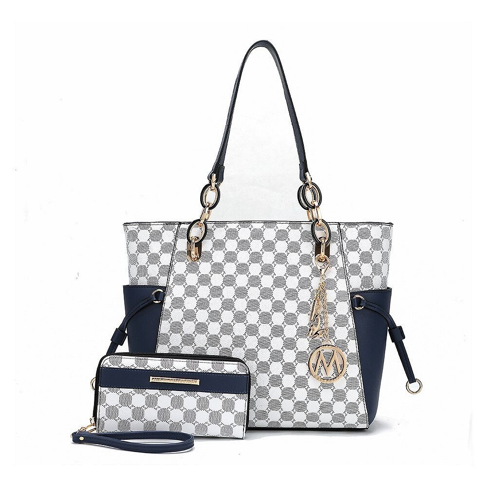 Сумка-тоут с круглым принтом MKF Collection XeniaСумочка с кошельком от Mia K — 2 шт., темно-синий
Сумка-тоут с круглым принтом MKF Collection XeniaСумочка с кошельком от Mia K — 2 шт., темно-синий