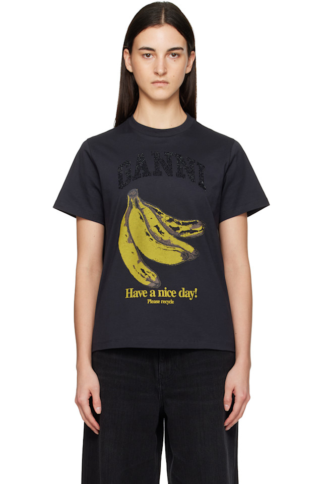 Ganni Футболка с изображением черного банана
Ganni Футболка с изображением черного банана