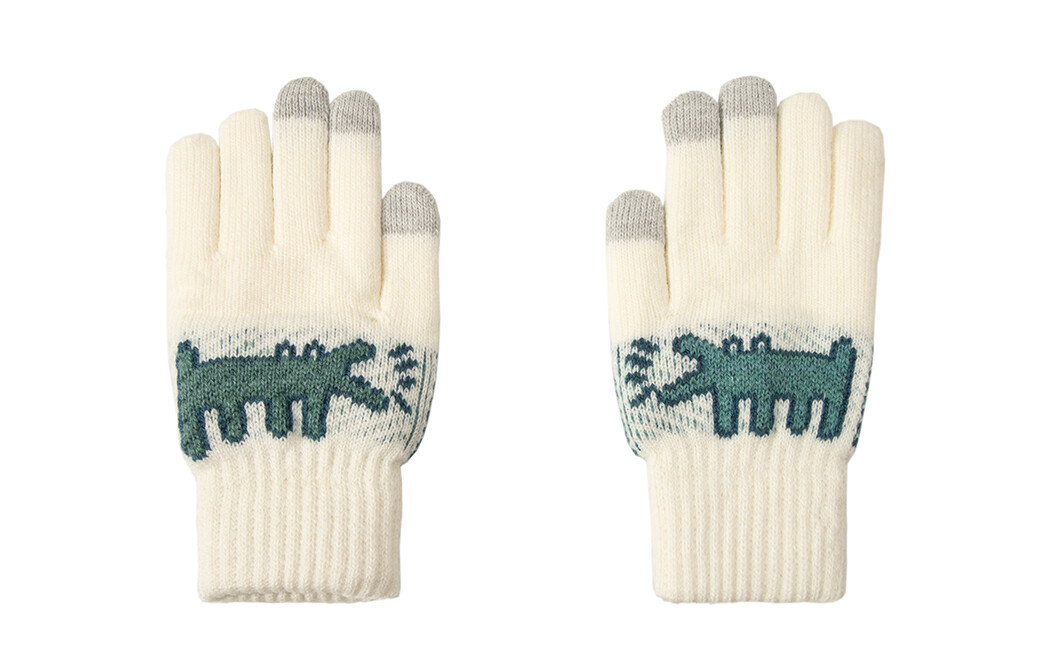 Белые объемные вязаные перчатки унисекс BAIJUAN 
Белые объемные вязаные перчатки унисекс BAIJUAN