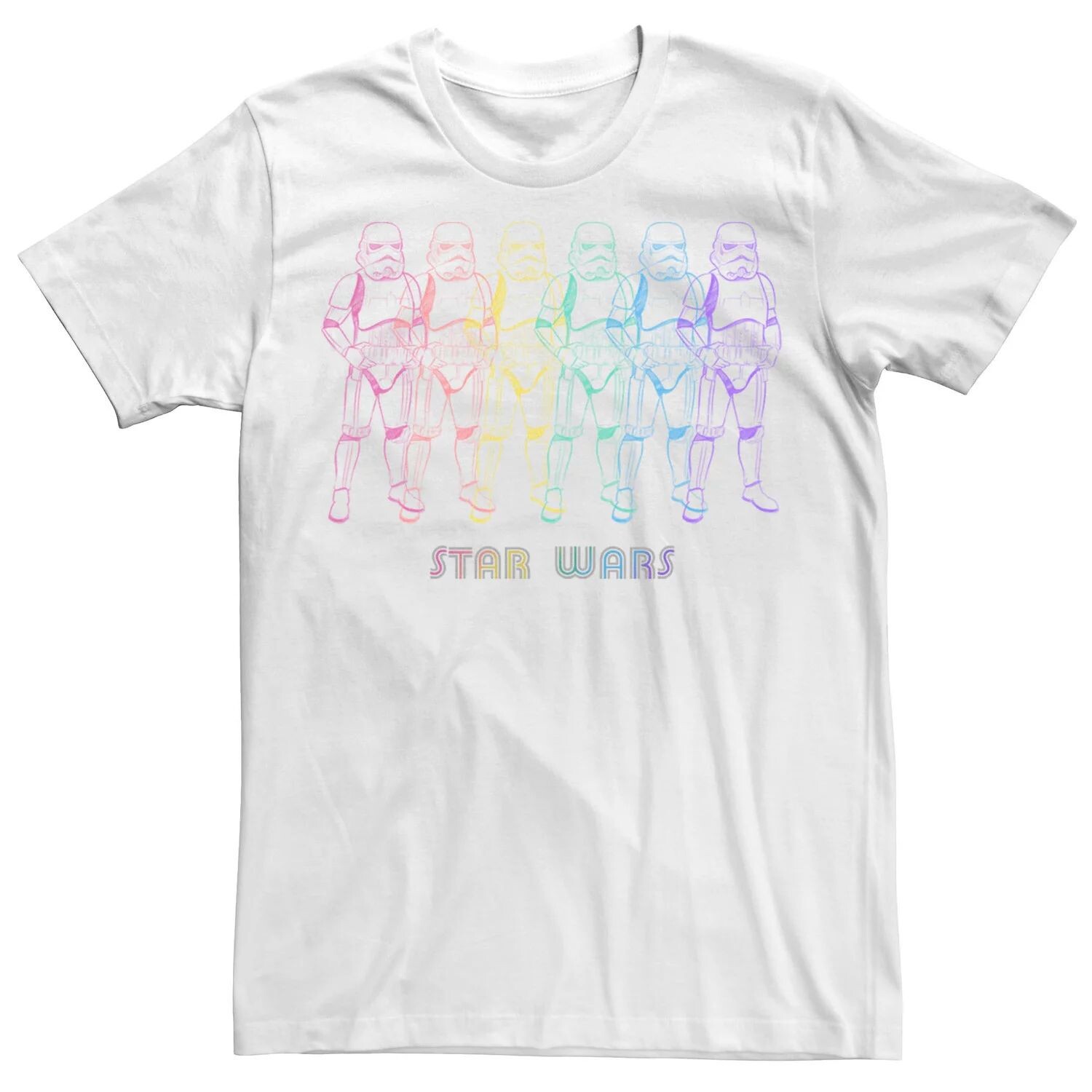 Футболка для взрослых Star Wars Pride Rainbow Stormtroopers Line Up Licensed Character, белый
Футболка для взрослых Star Wars Pride Rainbow Stormtroopers Line Up Licensed Character, белый