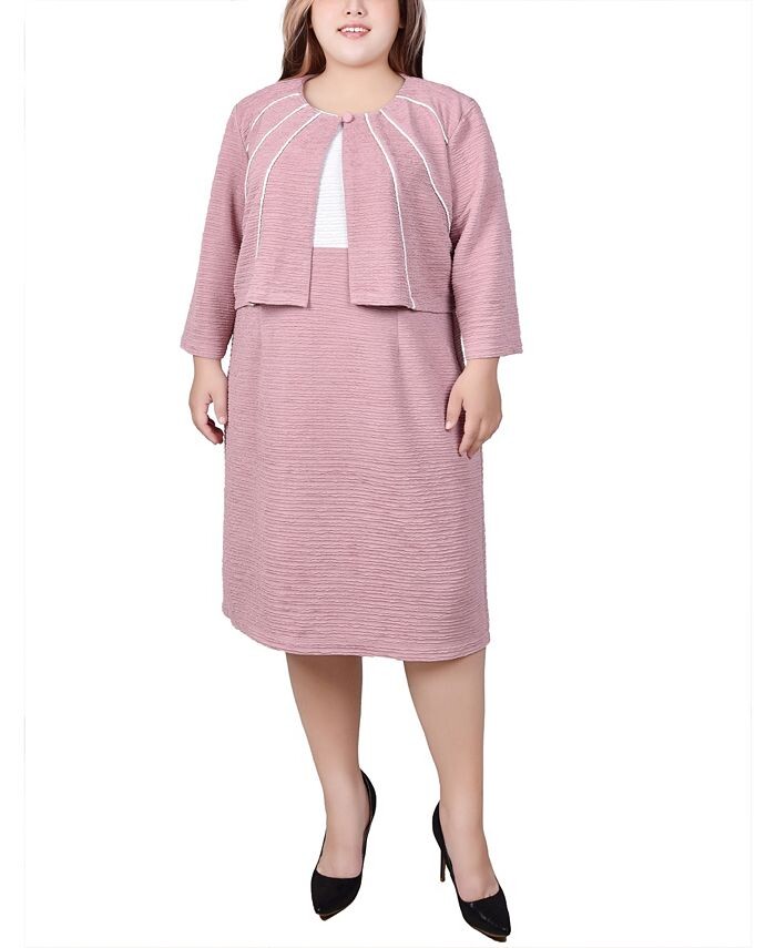 Куртка и платье больших размеров, комплект из 2 предметов NY Collection, розовый
Куртка и платье больших размеров, комплект из 2 предметов NY Collection, розовый