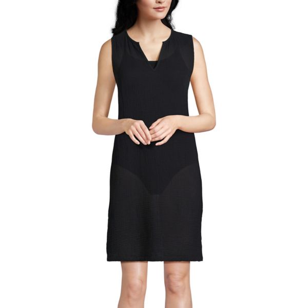 Женское хлопковое газовое платье-плащ Lands' End, черный
Женское хлопковое газовое платье-плащ Lands' End, черный