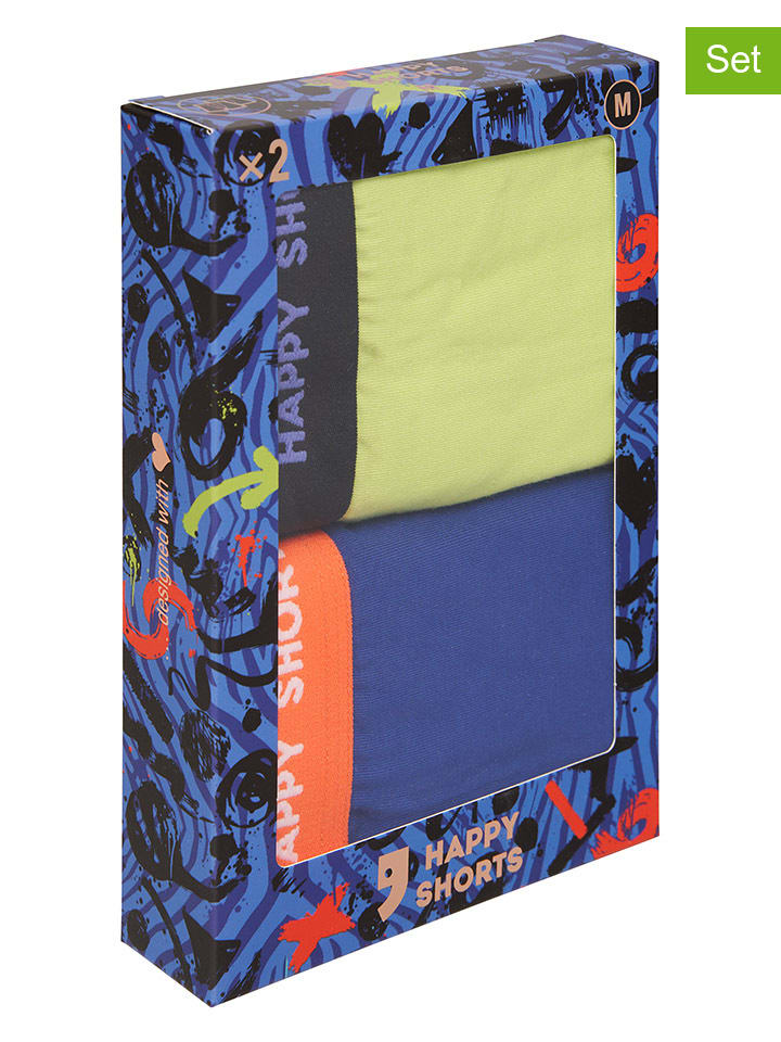 Happy Shorts Комплект из 2 штук: боксерские шорты желто-синего цвета
Happy Shorts Комплект из 2 штук: боксерские шорты желто-синего цвета