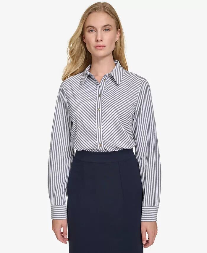 Женская рубашка с полосатым принтом и пуговицами спереди Tommy Hilfiger, синий
Женская рубашка с полосатым принтом и пуговицами спереди Tommy Hilfiger, синий