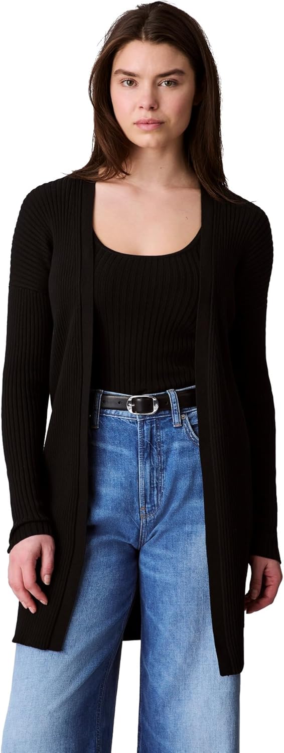 Женский гладкий хлопковый свитер в рубчик Calvin Klein, Black
Женский гладкий хлопковый свитер в рубчик Calvin Klein, Black