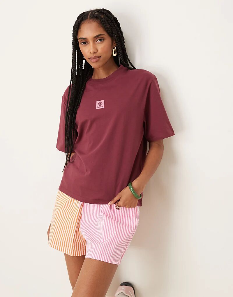 Футболка с короткими рукавами и логотипом Timberland Stack бордового цвета
Футболка с короткими рукавами и логотипом Timberland Stack бордового цвета