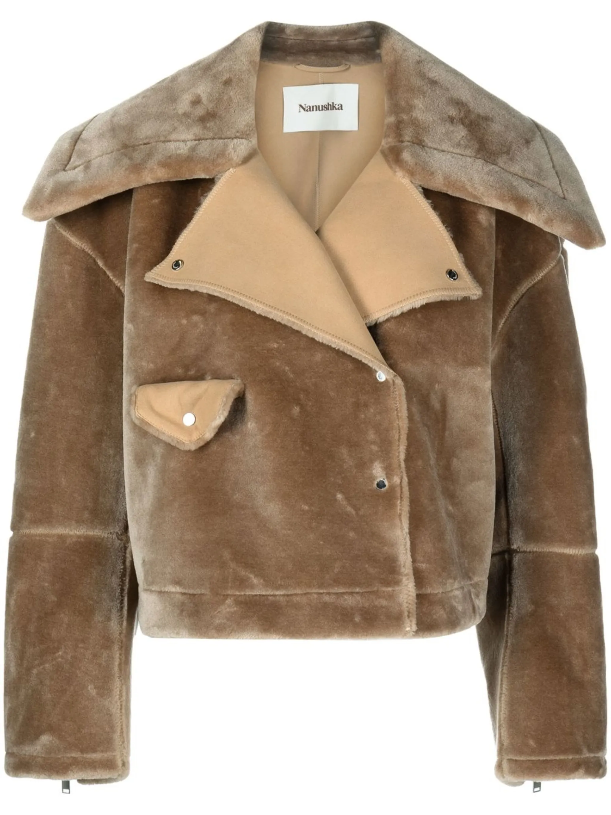 Байкерская куртка из искусственного меха Nanushka, коричневый
Байкерская куртка из искусственного меха Nanushka, коричневый