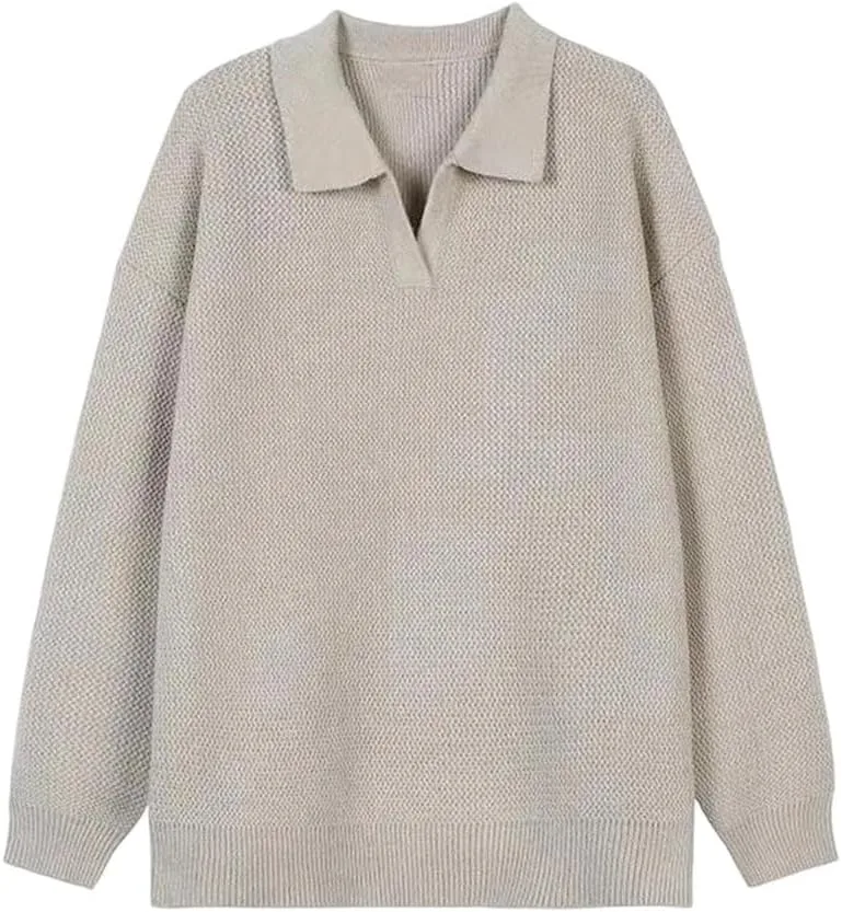 Мужской зимний вязаный свитер с V-образным вырезом и отложным воротником
Мужской зимний вязаный свитер с V-образным вырезом и отложным воротником