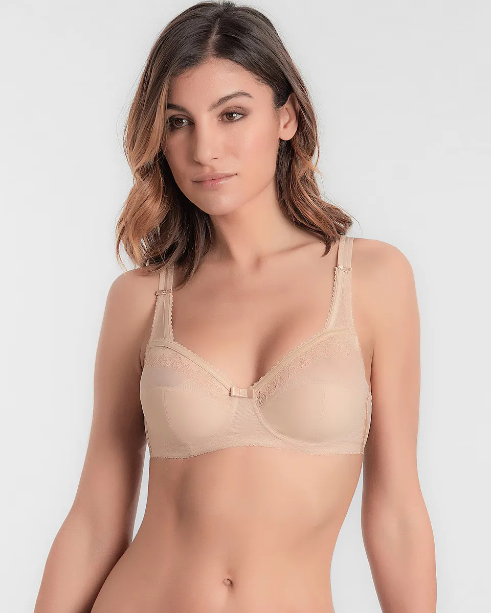 Бюстгальтер на косточках из кружева и микрофибры Playtex, натуральный
Бюстгальтер на косточках из кружева и микрофибры Playtex, натуральный