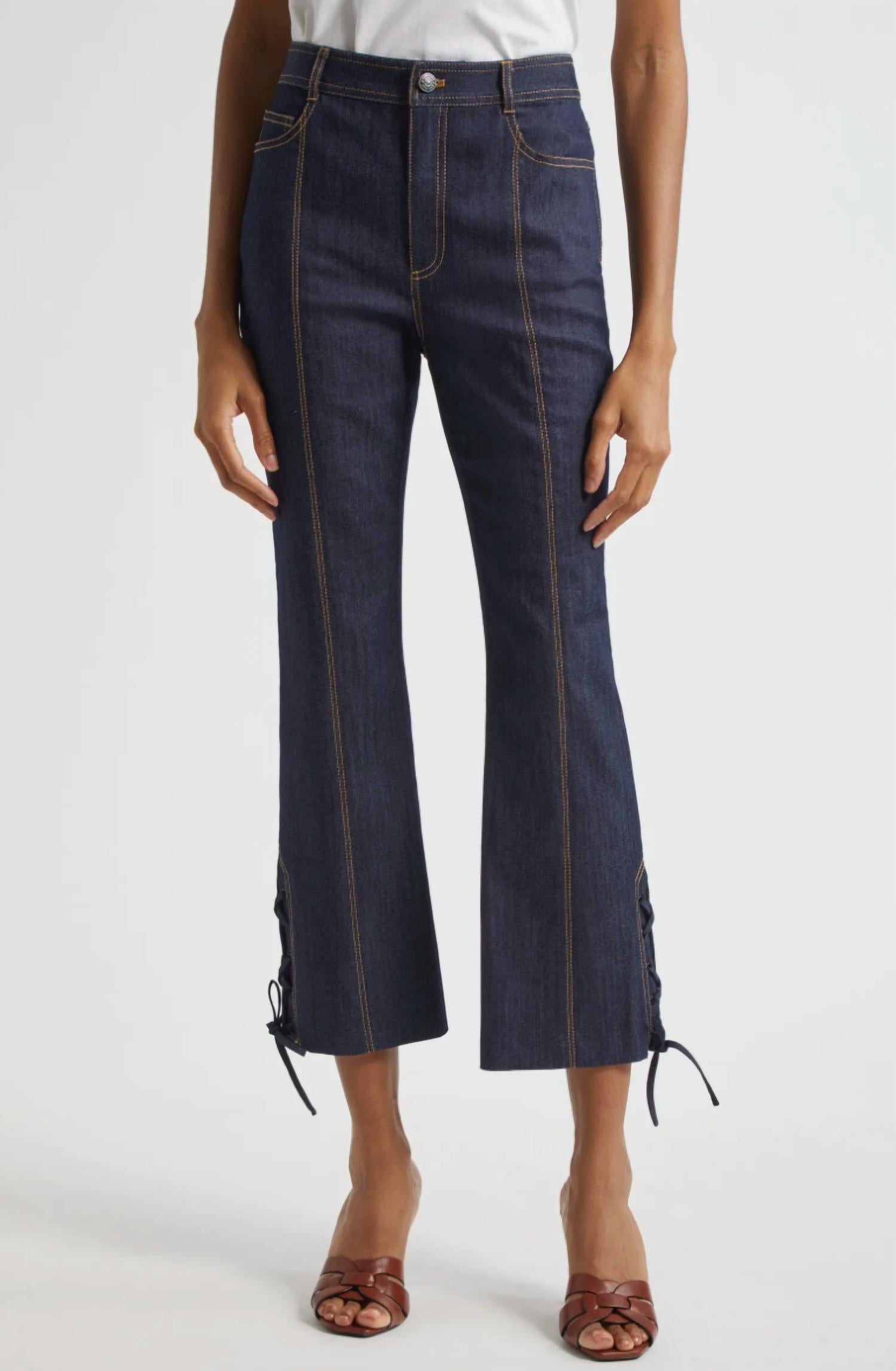 Cinq a sept Брюки Шеннон на шнуровке, синие
Cinq a sept Брюки Шеннон на шнуровке, синие