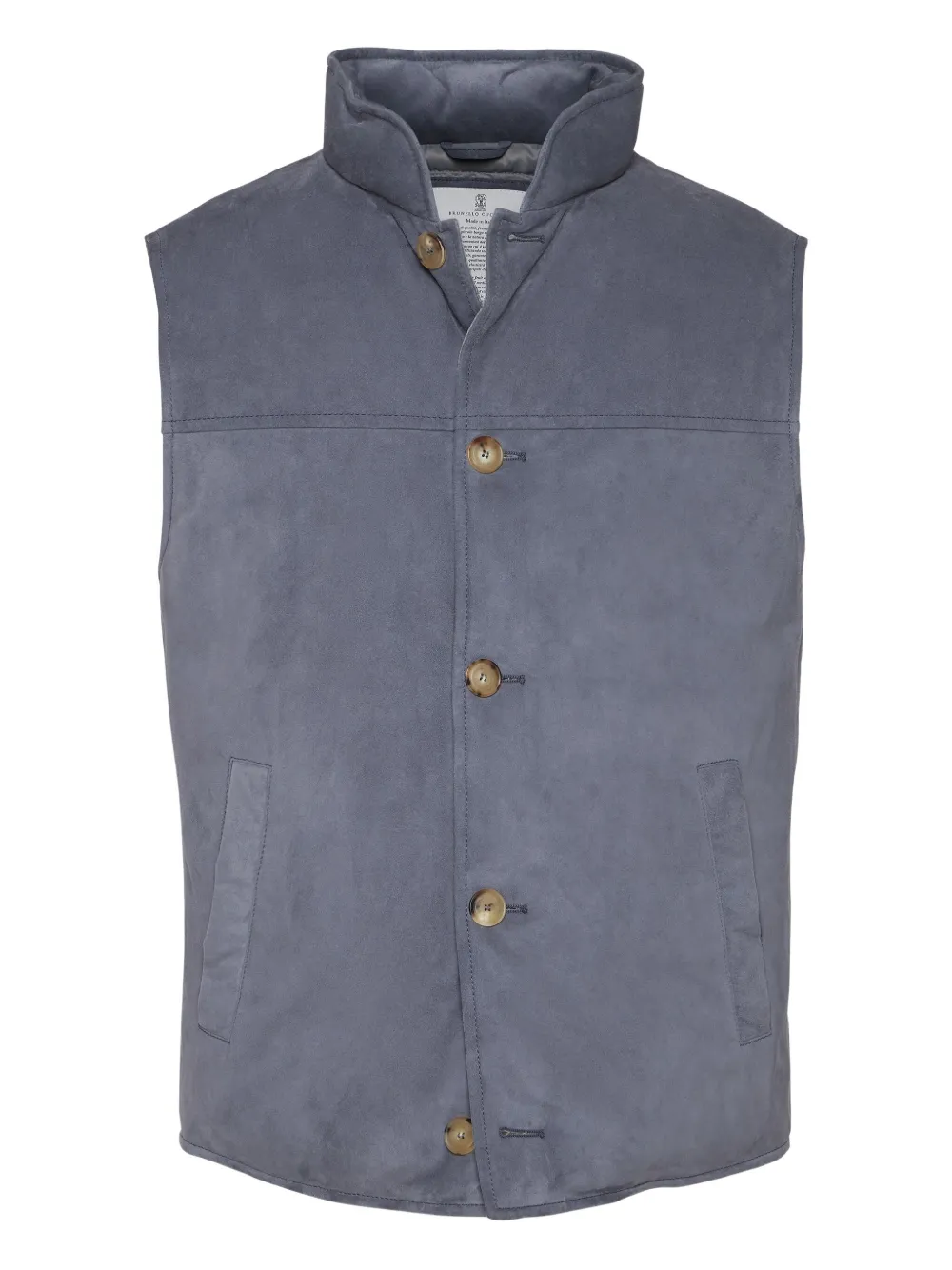 Замшевый жилет на пуговицах Brunello Cucinelli, синий
Замшевый жилет на пуговицах Brunello Cucinelli, синий