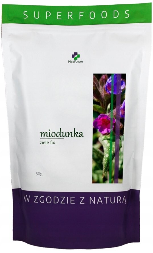 Medfuture, Miodunka Płucnik Ziele Fix, Биологически активная добавка, 50 г
Medfuture, Miodunka Płucnik Ziele Fix, Биологически активная добавка, 50 г