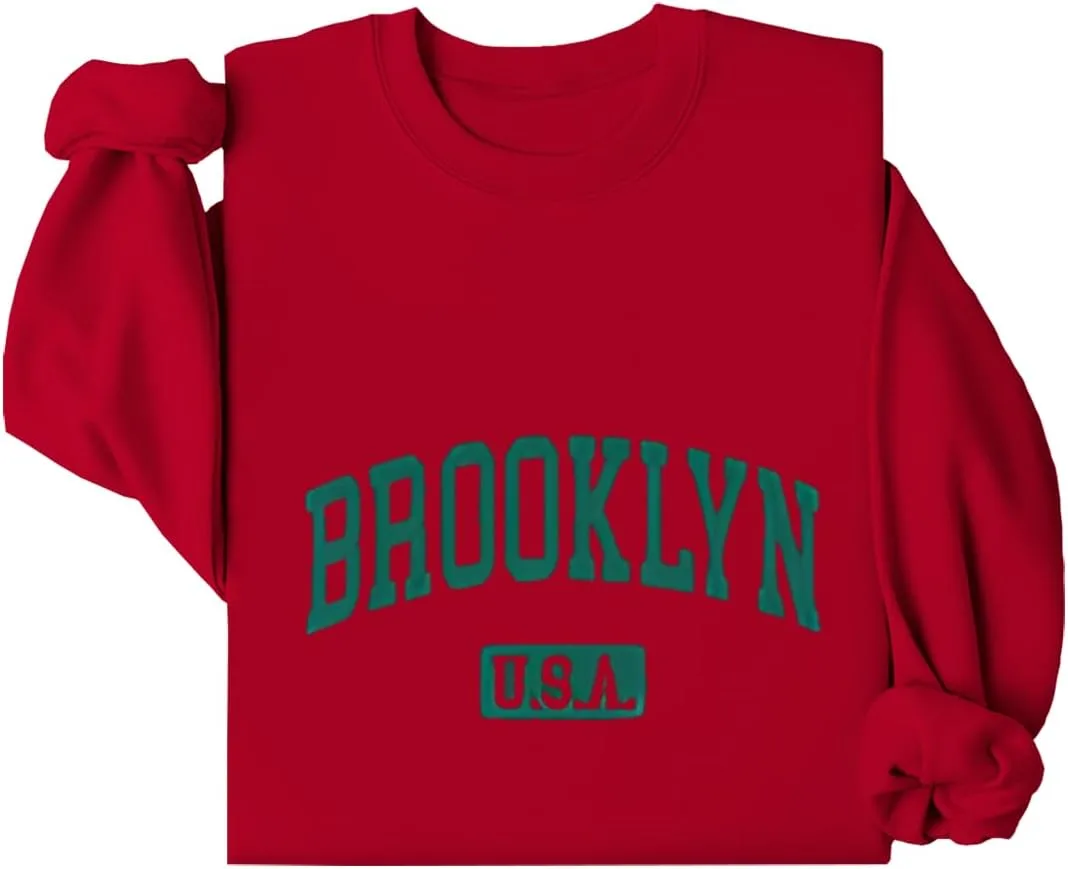 Brooklyn USA Graphic Print Round Neck Long Sleeve Pullover Sweatshirt
Brooklyn USA Graphic Print Round Neck Long Sleeve Pullover Sweatshirt