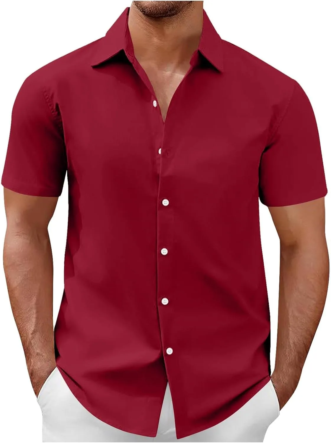 Мужская рубашка с коротким рукавом и воротником, Plus Size
Мужская рубашка с коротким рукавом и воротником, Plus Size