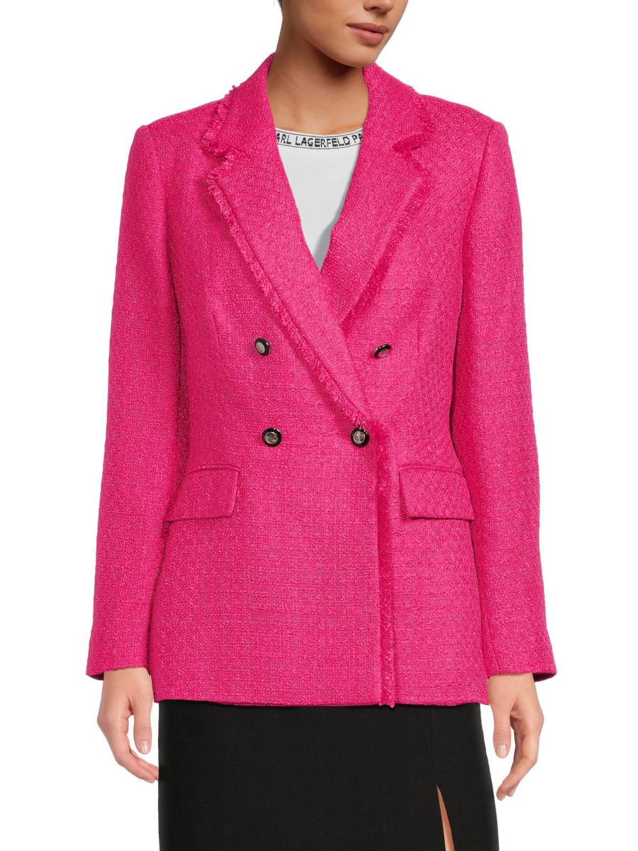 Двубортный блейзер из твида Karl Lagerfeld Paris, фуксия
Двубортный блейзер из твида Karl Lagerfeld Paris, фуксия