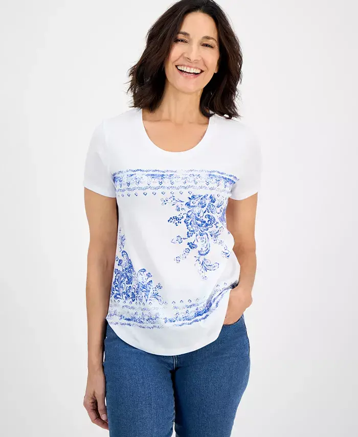 Женская футболка с принтом, короткий рукав, круглый вырез Style & Co, синий
Женская футболка с принтом, короткий рукав, круглый вырез Style & Co, синий