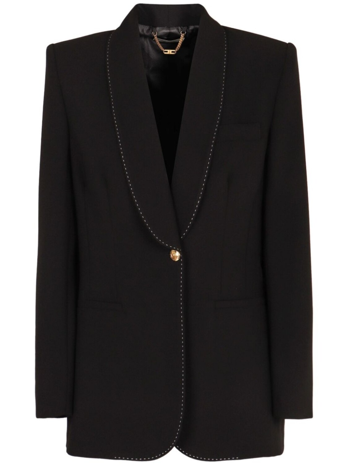 Elisabetta Franchi блейзер с контрастной строчкой, черный 
Elisabetta Franchi блейзер с контрастной строчкой, черный