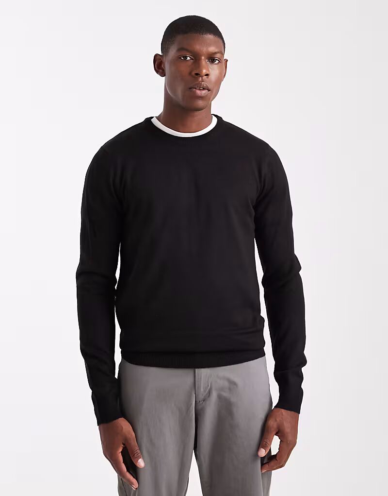 Вязаный джемпер с круглым вырезом черного цвета Brave Soul
Вязаный джемпер с круглым вырезом черного цвета Brave Soul